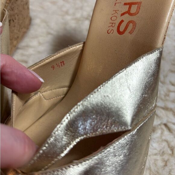 Vintage Y2K Michael Kors Gold Wedge Sandals - Picture 10 of 10